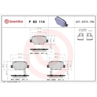 BREMBO P83114 Juego de pastillas de freno