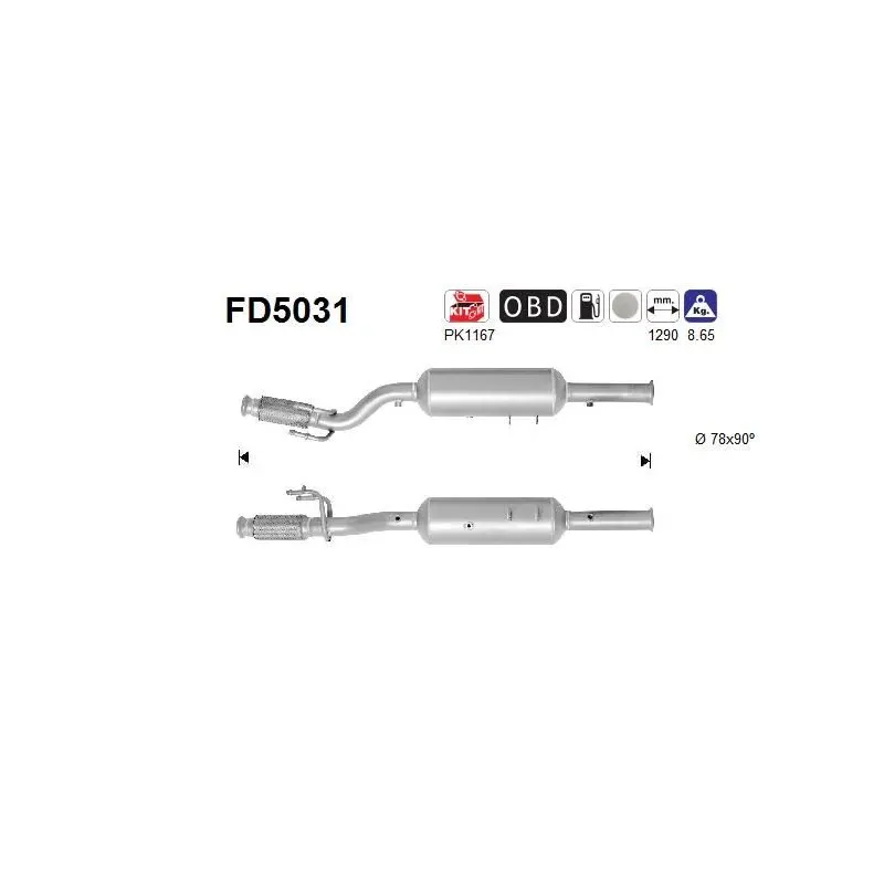 AS FD5031 Filtro hollín/partículas, sistema escape
