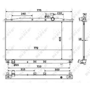 NRF 53942 Radiador, refrigeración del motor