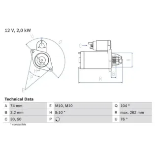 BOSCH 0986017500 Motor de arranque
