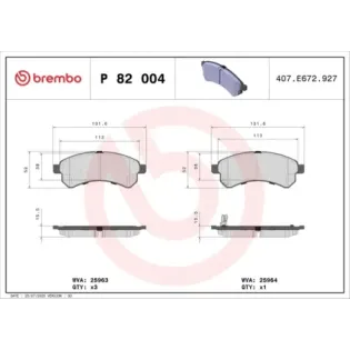 BREMBO P82004 Juego de pastillas de freno