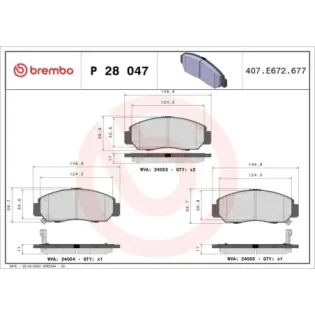 BREMBO P28047 Juego de pastillas de freno