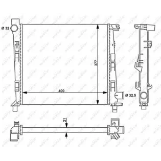 NRF 54717 Radiador, refrigeración del motor