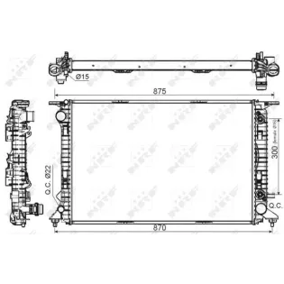 NRF 53116 Radiador, refrigeración del motor