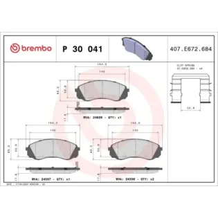 BREMBO P30041 Juego de pastillas de freno