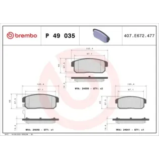 BREMBO P49035 Juego de pastillas de freno