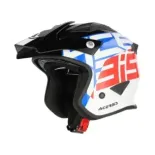 Casco Acerbis Jet Aria Graphic Sport 22-06 color blanco, azul y rojo glossy 0026602.034