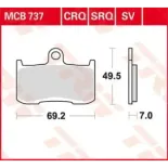 Pastillas de freno delantero moto TRW MCB737SV