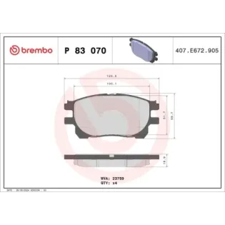 BREMBO P83070 Juego de pastillas de freno