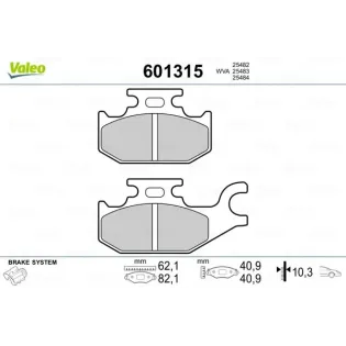 VALEO 601315 Juego de pastillas de freno