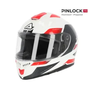 Casco Acerbis Krapon blanco y rojo Homologación 22-06 0024663.239