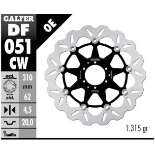 Disco freno moto Galfer flotante Wave completo 310