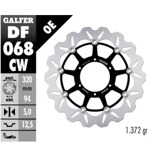 Disco freno moto Galfer flotante Wave completo 320