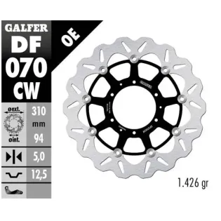 Disco freno moto Galfer flotante Wave completo 310 DF070CW