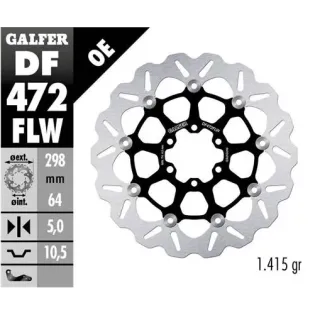 Disco freno moto Galfer Wave flotante 298x5mm DF47