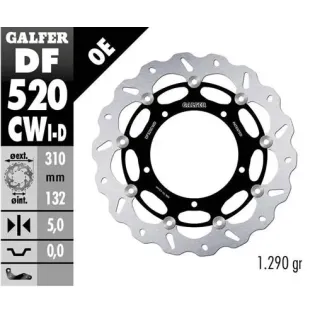 Disco freno moto Galfer Wave flotante completo der