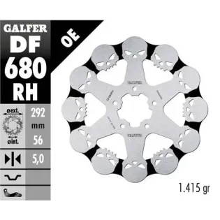 Disco freno moto Galfer Skull Design fijo DF680RH