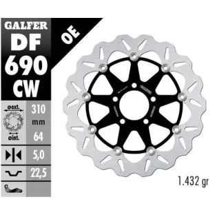 Disco freno moto Galfer Wave flotante completo DF6