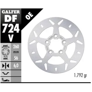 Disco freno moto fijo Galfer 260x6mm DF724V