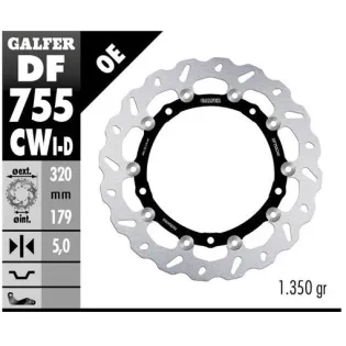 Disco freno moto Galfer Wave flotante completo izq  DF755CWIGAL