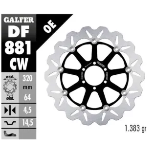 Disco freno moto Galfer Wave flotante completo DF8