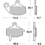 Pastillas de freno moto Brembo orgánicas 07KA10TT