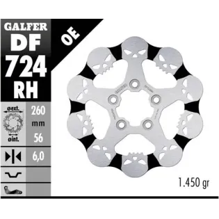 Disco freno moto Galfer Skull Design fijo DF724RH