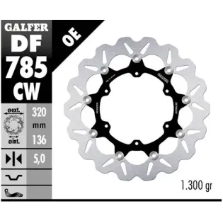 Disco freno moto Galfer Wave flotante completo DF7 DF785CWGAL