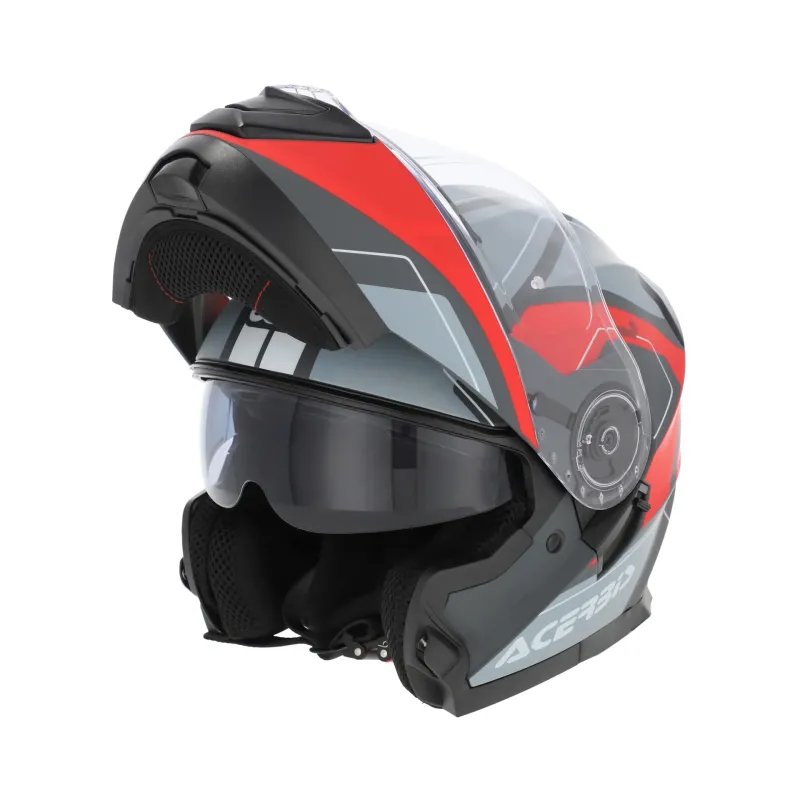 Casco Acerbis Serel 22-06 gris y rojo 0025201.295