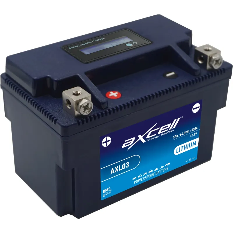 Batería de litio para moto Axcell AXL03 - YTX7A BS YTX9-BS YTX12-BS YTX14-BS YTZ10S YTZ12S