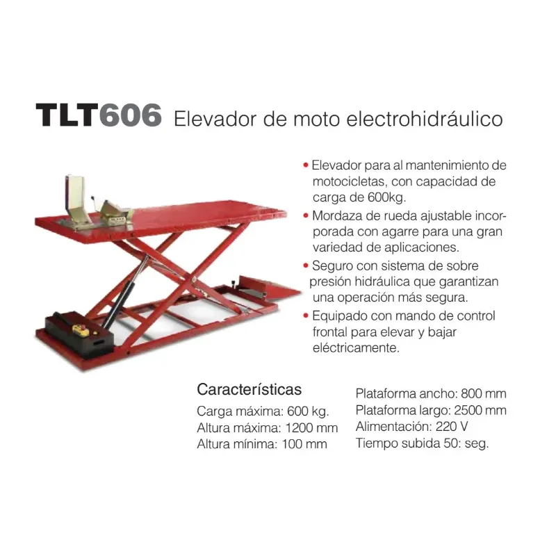 Elevador Electrohidráulico para Motos Launch TLT606 – 600 kg