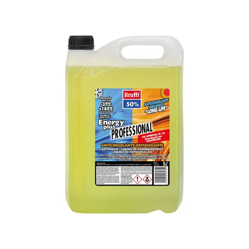 Anticongelante Refrigerante Krafft Energy Plus amarillo 50% G12+ 5L
