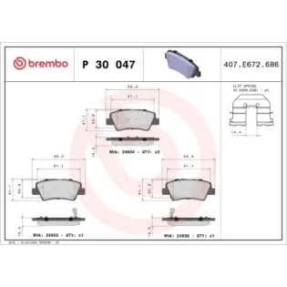 BREMBO P30047 Juego de pastillas de freno