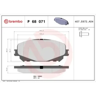 BREMBO P68071 Juego de pastillas de freno