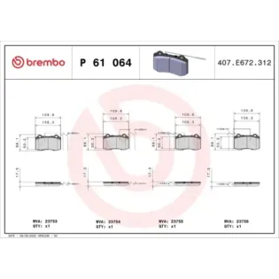 BREMBO P61064 Juego de pastillas de freno