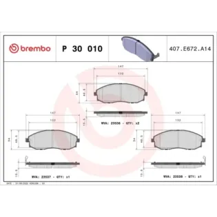 BREMBO P30010 Juego de pastillas de freno