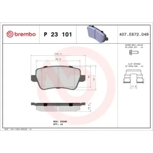 BREMBO P23101 Juego de pastillas de freno
