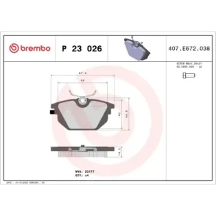 BREMBO P23026 Juego de pastillas de freno
