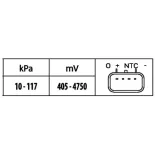 HELLA 6PP009400-491 Sensor, presión colector de admisión