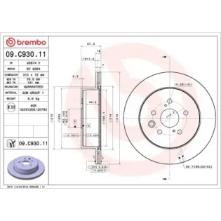 BREMBO 09.C930.11 Disco de freno (Unidad)