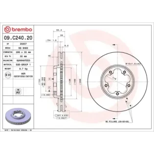 BREMBO 09.C240.20 Disco de freno (Unidad)