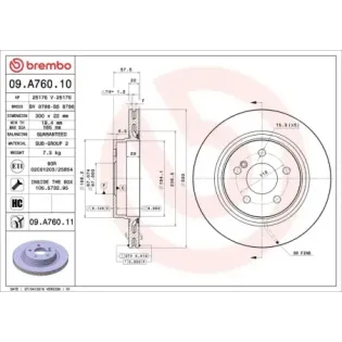 BREMBO 09.A760.10 Disco de freno (Unidad)