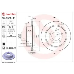 BREMBO 08.D568.11 Disco de freno (Unidad)