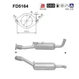 AS FD5164 Filtro hollín/partículas, sistema escape