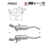 AS FD5221 Filtro hollín/partículas, sistema escape
