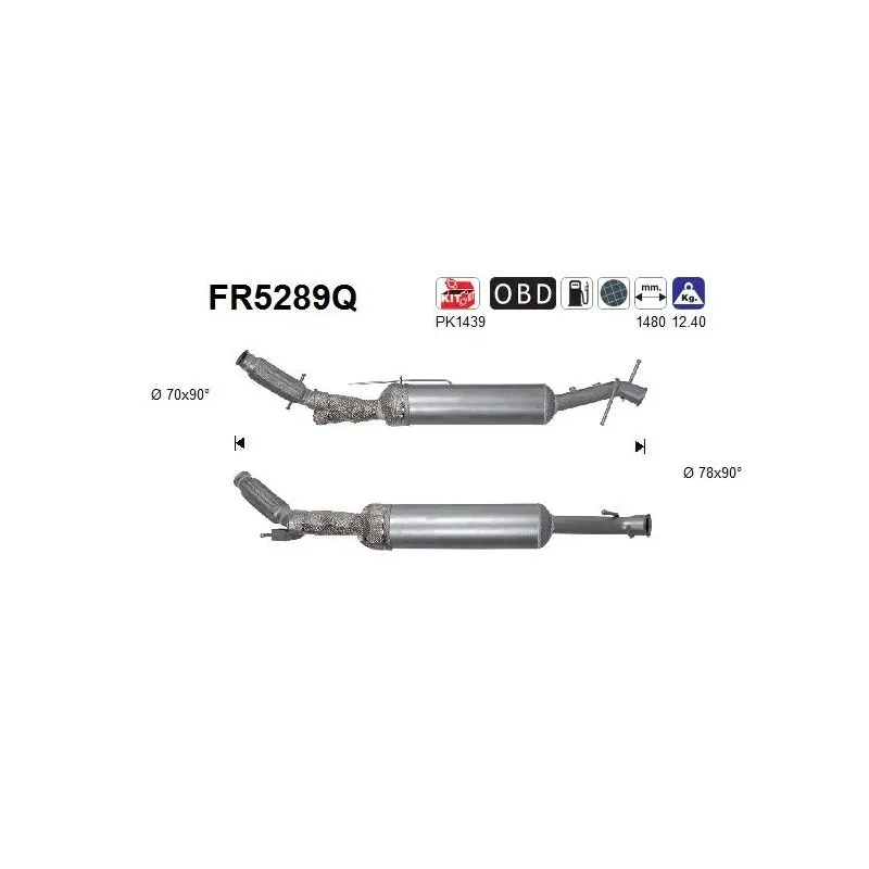 AS FR5289Q Filtro hollín/partículas, sistema escape