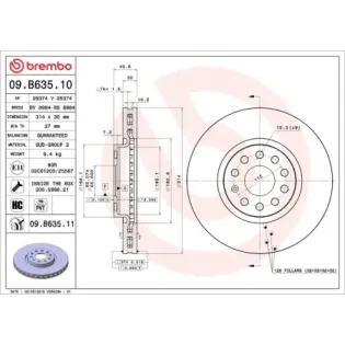 BREMBO 09.B635.10 Disco de freno (Unidad)