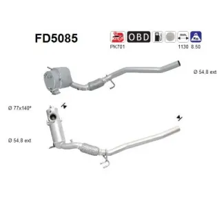 AS FD5085 Filtro hollín/partículas, sistema escape