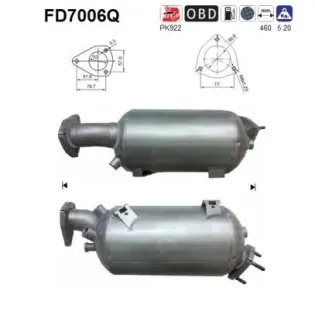 AS FD7006Q Filtro hollín/partículas, sistema escape