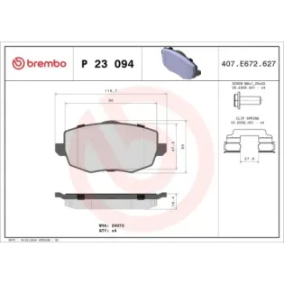 BREMBO P23094 Juego de pastillas de freno